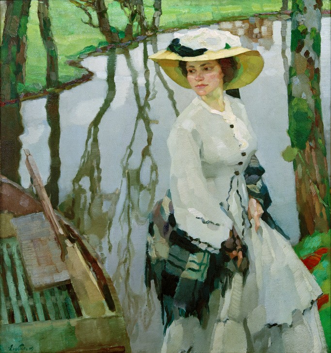 Leo Putz, Am Ufer  (Mensch und Gesellschaft,  Wunschgröße, Impressionismus, Klassische Moderne, Wohnzimmer,)