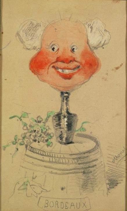 Claude Monet, Bordeaux Wine (Karikatur,Wein,Impressionismus)