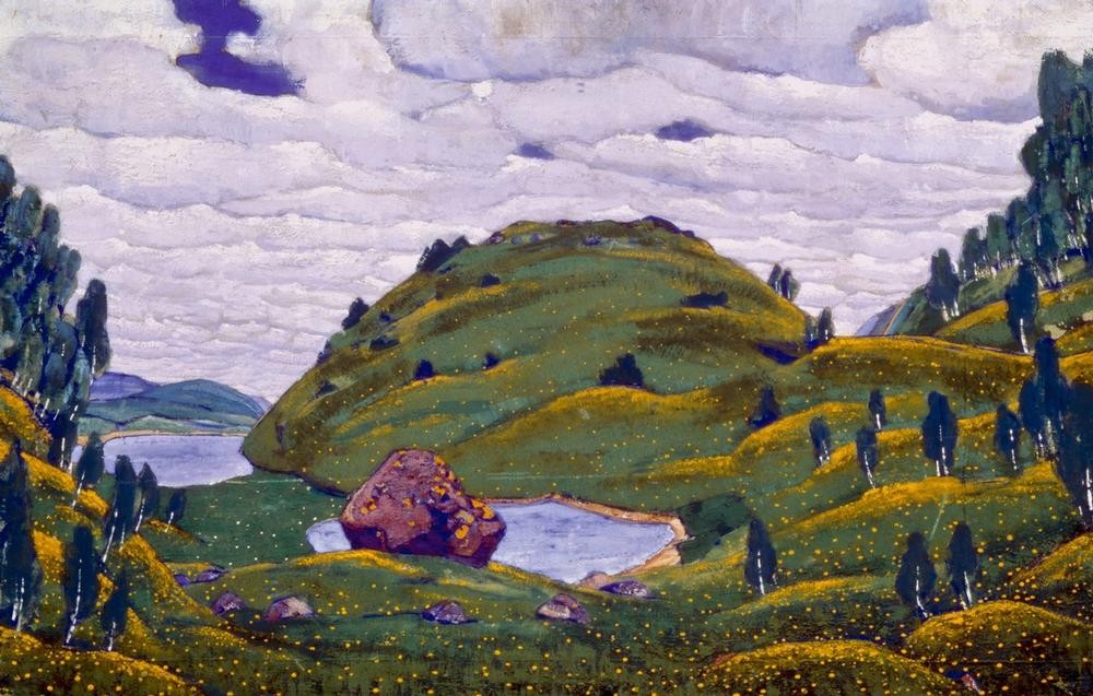Igor, Strawinsky, Le Sacre du Printemps (Ballett,Bühnenbild,Jahreszeiten,Kunst,Landschaft,Musik,Tanz,Theater,Frühling,Uraufführung,Russische Kunst,Entwurf,Person)