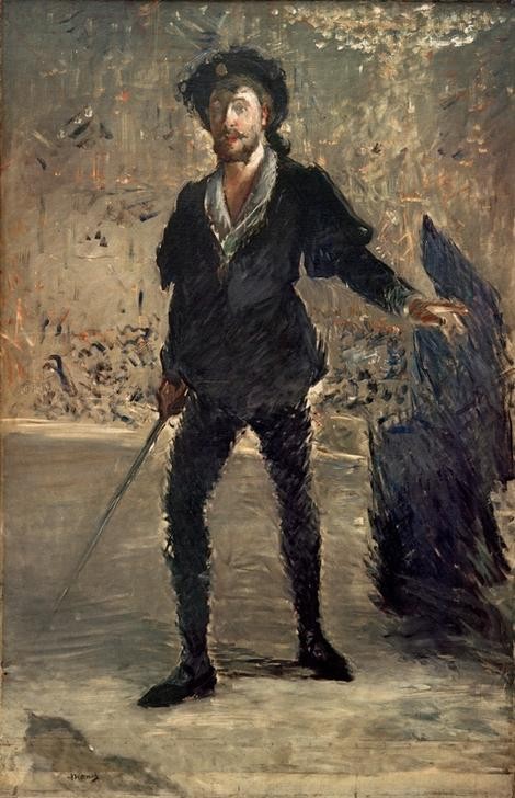 Edouard Manet, Portrait de Faure dans le rôle de Hamlet (Gesang,Mann,Musik,Oper,Opernsänger,Rollenbild,Sänger,Theater,Portrait,Französische Kunst,Ganzfigurig,Person)