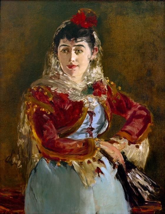 Edouard Manet, Emilie Ambre dans le rôle de Carmen (Frau,Musik,Oper,Opernsängerin,Rollenbild,Sängerin,Theater,Portrait,Französische Kunst,Person)