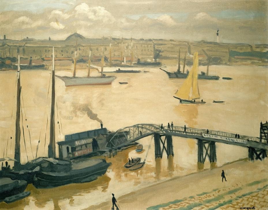 Albert Marquet, The harbour of Bordeaux. Oil on canvas (Hafen,Schiff,Segelboot,Fauves)