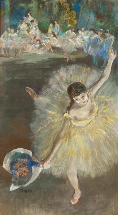 Edgar Degas, Dancing girl (Kind,Tänzer,Tanz,Impressionismus,Kleidung (Allgemein),Blume)