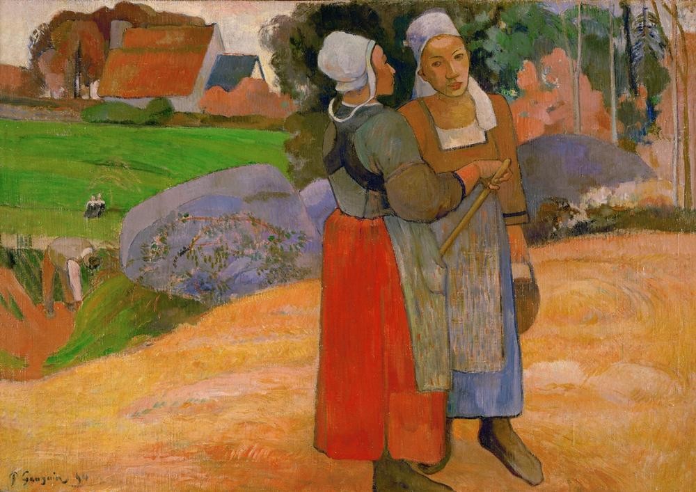 Paul Gauguin,  (Bauer (Landwirt),Landschaft,Hut,Kleidung (Allgemein),Mütze)