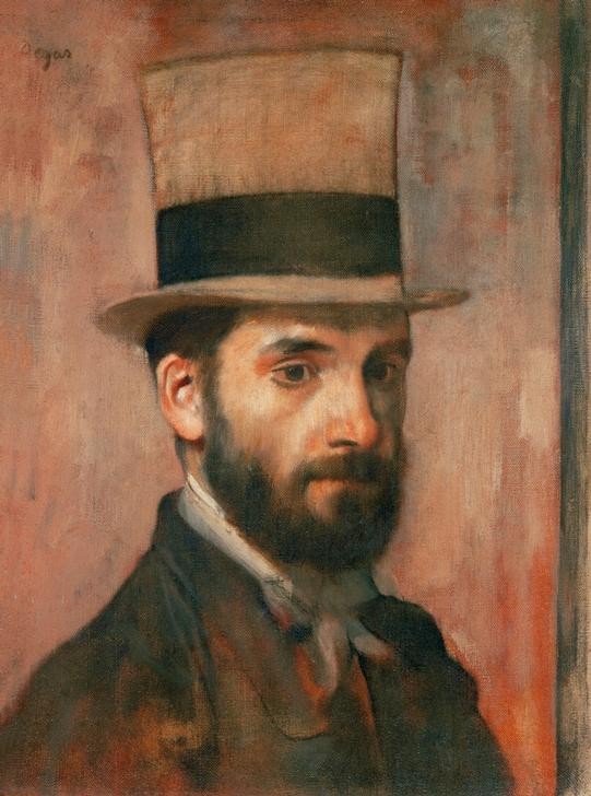 Edgar Degas, Leon Bonnat (Kopfbedeckung,Impressionismus,Halstuch,Portrait,Kleidung (Allgemein))