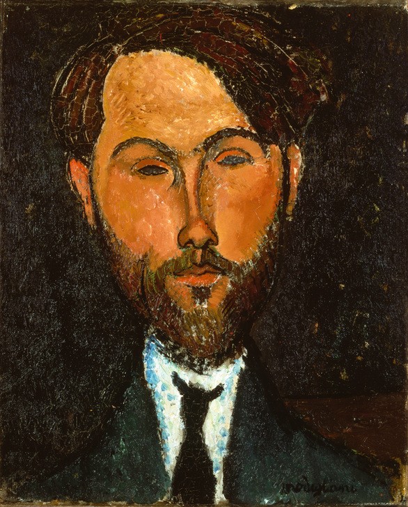 Amedeo Modigliani, Portrait de Leopold Zborowski (Kunsthändler,Kunst,Mann,Bart,Portrait,Italienische Kunst,Kopf,Person)