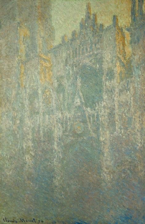 Claude Monet, La Cathedrale de Rouen, brouillard (Architektur,Wetter,Impressionismus,Fassade,Nebel,Kathedrale)