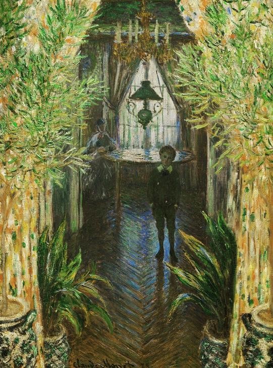 Claude Monet, Un coin d’appartement (Familie,Fenster,Kind,Impressionismus,Lampe)