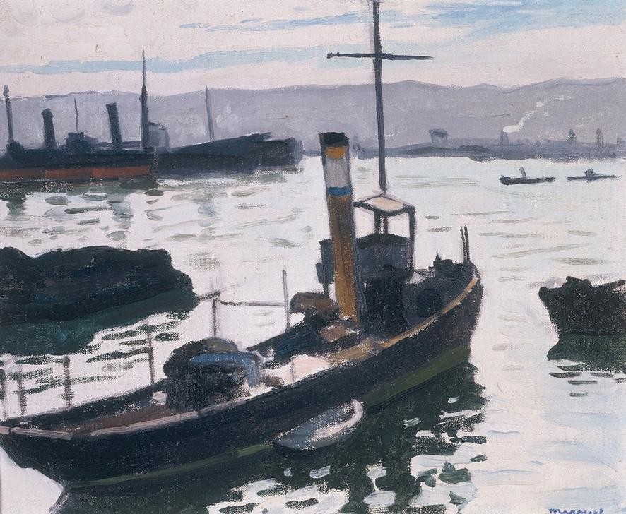 Albert Marquet, Le port d’Alger (Hafen, Fischerboot, Algier, Schifffahrt, Fauves, Klassische Moderne, Wohnzimmer, Wunschgröße, bunt)