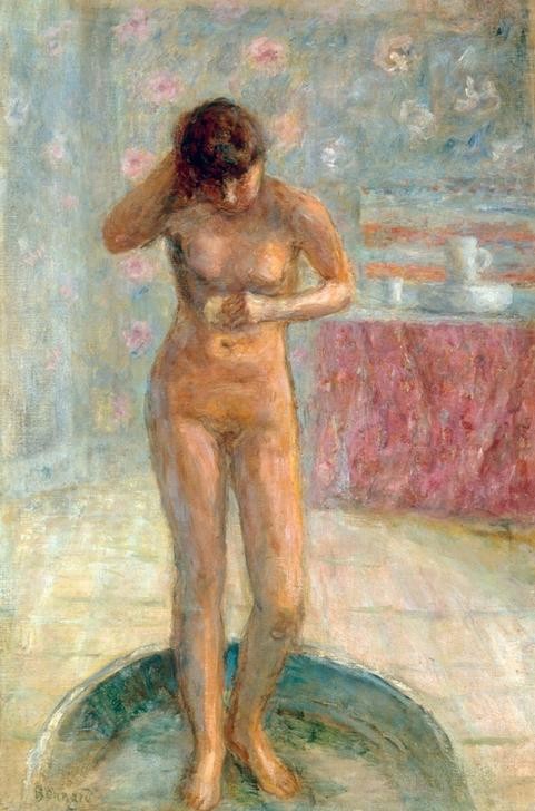 Pierre Bonnard, Femme au tub (Körperpflege,Bad,Frau,Kunst,Impressionismus,Akt,Französische Kunst,Frauenleben,Nabis,Intimsphäre,Badewanne)