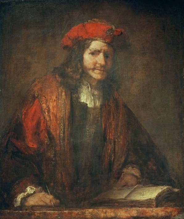 Rembrandt Harmenszoon van Rijn, Porträt eines Magistraten (Buch,Beamter,Kunst,Mann,Mensch,Barock,Portrait,Magistrat,Helldunkel,Niederländische Kunst,Barett,Holländische Kunst,Halbfigur,Amtstracht)