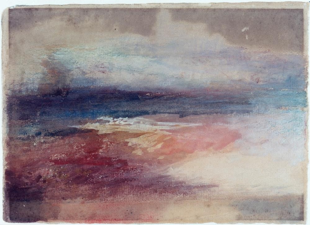 JOSEPH MALLORD WILLIAM TURNER, Coastal View at Sunset (Küste,Kunst,Landschaft,Meer,Englische Kunst,Romantik)