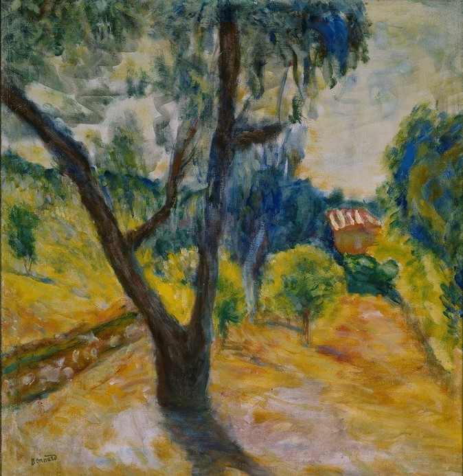 Pierre Bonnard, Paysage à l’olivier (Kunst,Landschaft,Olivenhain,Französische Kunst,Olivenbaum,Nabis)