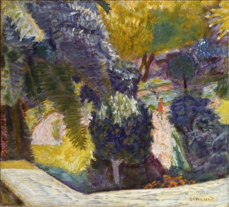 Pierre Bonnard, Jardin méridional au Cannet, ou le jardin vu de la terrasse (Kunst,Landschaft,Hausgarten,Französische Kunst,Ziergarten,Nabis,Garten)