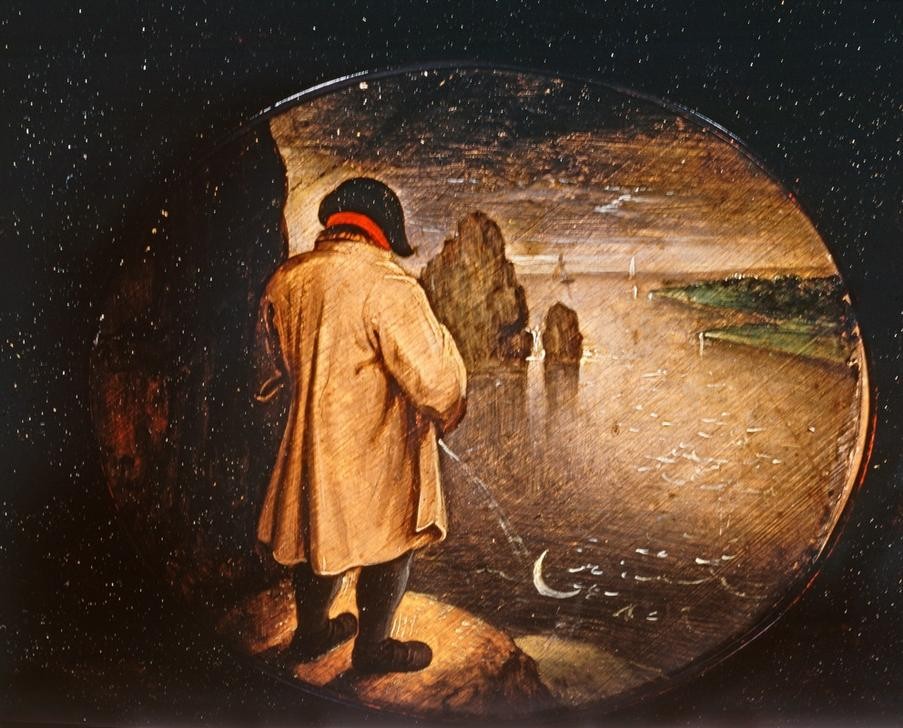 Pieter Brueghel der Jüngere, Der Mann, der auf den Mond pißt (Küste,Kunst,Mann,Mond,Physiologie,Sprichwort,Nacht,Renaissance,Rückenfigur,Niederländische Kunst,Spiegelbild,Urinieren,Sprichwörter Und Redensarten,Männerleben)