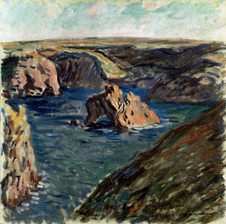 Claude Monet, Belle-Ile (Küste,Landschaft,Meer,Impressionismus,Felsen,Französische Kunst)