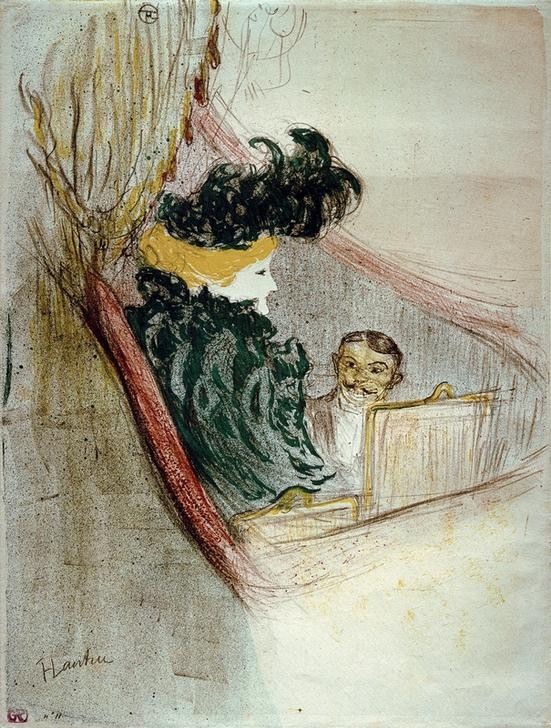 Henri de Toulouse-Lautrec, Idylle princière (Gesellschaftliches Leben,Jugendstil,Liebe Und Ehe,Liebespaar,Theater,Ungleiches Paar,Loge (Architektur),Verführung,Ehebruch,Französische Kunst,Publikum,Anmache,Paar,Theaterloge,Belle Epoque,Fin De Siecle,Grinsen,Skandal,Sexuelle Untreue)