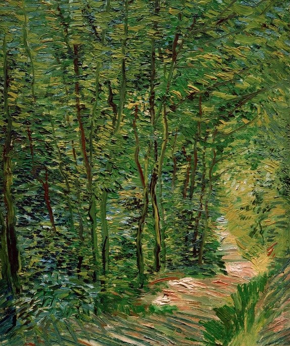Vincent van Gogh, Waldweg (Kunst,Landschaft,Wald,Impressionismus,Weg,Niederländische Kunst,Waldweg)