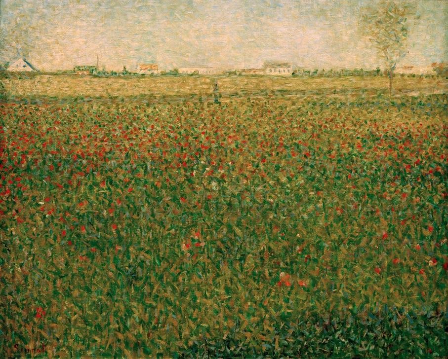 Georges Seurat, La Luzerne, Saint-Denis (Kunst,Landschaft,Impressionismus,Wiese,Französische Kunst,Blume,Luzerne)