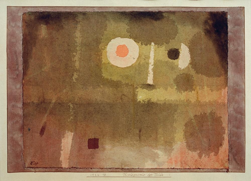 Paul Klee, Physiognomie der Trübe (Bauhaus,Deutsche Kunst,Kunst,Landschaft,Augen,Abstrakte Kunst,Nebel,Physiognomik,Schweizerische Kunst,Gesicht,Abstraktion,Blick (Allgemein),Gesichtsform)