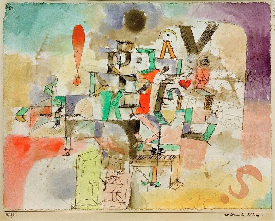 Paul Klee, Das litterarische Klavier (Deutsche Kunst,Kunst,Literatur,Musik,Instrument,Klavier,Schweizerische Kunst,Ausrufungszeichen)