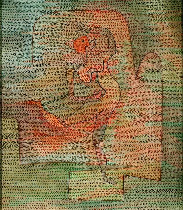 Paul Klee, Tänzerin (Bauhaus,Deutsche Kunst,Frau,Kunst,Musik,Tänzerin,Tanz,Expressionismus,Der Blaue Reiter,Abstrakte Kunst,Schweizerische Kunst,Abstraktion,Ganzfigurig)
