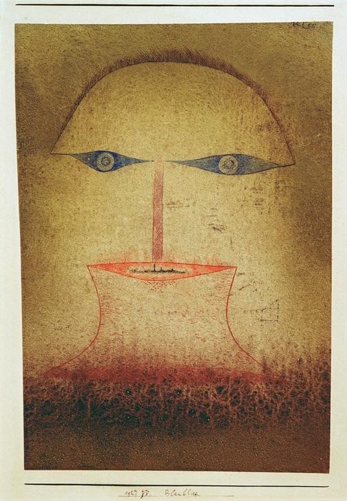 Paul Klee, Blaublick (Bauhaus,Deutsche Kunst,Kunst,Mensch,Portrait,Augen,Schweizerische Kunst,Kopf,Abstraktion,Blick Aus Dem Bild,Vollglatze,Blick (Allgemein))