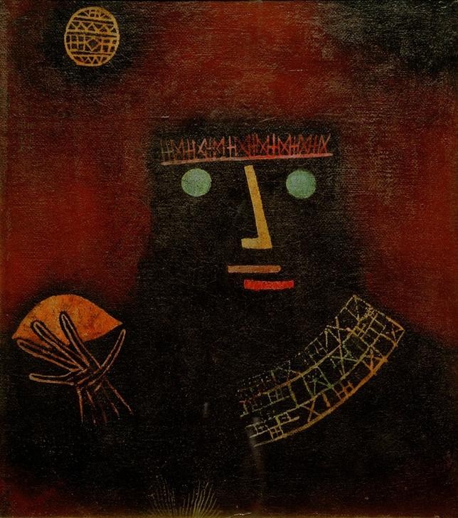 Paul Klee, Schwarzer Fürst (Bauhaus,Deutsche Kunst,Kunst,Mann,Völkerkunde,Nacht,Portrait,Häuptling,Schweizerische Kunst,Schwarzer)