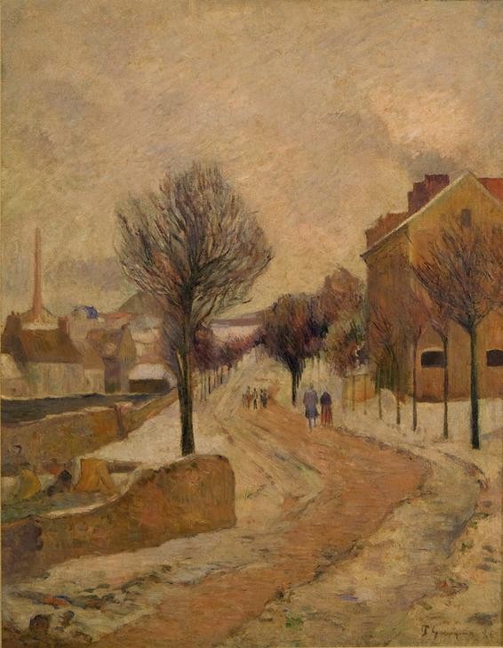 Paul Gauguin, Pariser Vorort im Schnee (Jahreszeiten,Kunst,Winter,Impressionismus,Schnee,Französische Kunst,Vorort)
