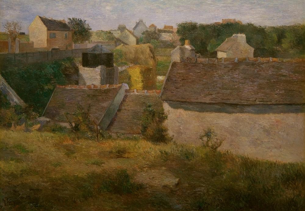 Paul Gauguin, Häuser in Vaugirard (Kunst,Französische Kunst,Dachlandschaft,Vorort,Stadtlandschaft)