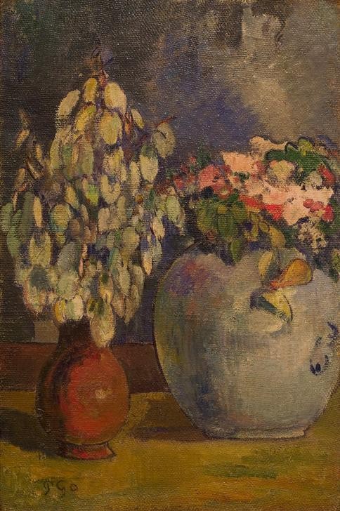 Paul Gauguin, Zwei Blumenvasen (Kunst,Stillleben,Blumenstrauss,Vase,Französische Kunst,Blume)