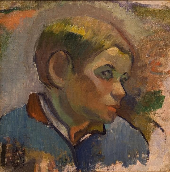 Paul Gauguin, Kopf eines Bauernjungen (Dorfkind,Kind,Kunst,Portrait,Französische Kunst,Knabe,Kopf,Landbevölkerung)