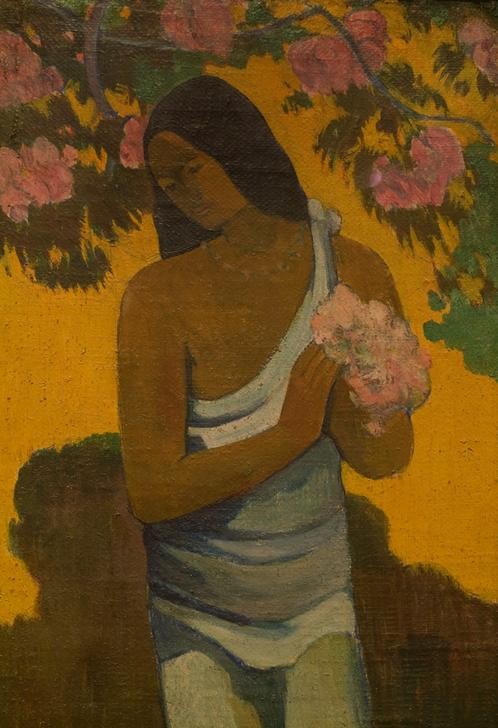 Paul Gauguin, Te avae no Maria (Baumblüte,Frau,Jahreszeiten,Kunst,Mai,Monat,Völkerkunde,Frühling,Naturvölker,Französische Kunst,Bevölkerung,Ureinwohner,Ureinwohnerin,Synthetismus,Land Und Leute,Ausschnitt)