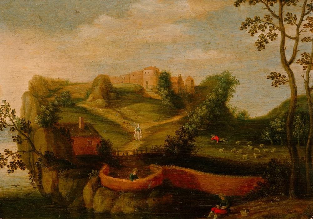JOOS DE MOMPER, Anthropomorphe Landschaft (Gebirge,Kunst,Landschaft,Optik,Manierismus,Vexierbild,Niederländische Kunst,Anthropomorphismus,Berggeist,Elementargeister)