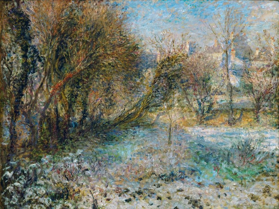 Pierre-Auguste Renoir, Paysage sous la neige (Landschaft,Wetter,Winter,Impressionismus,Schnee,Baum)