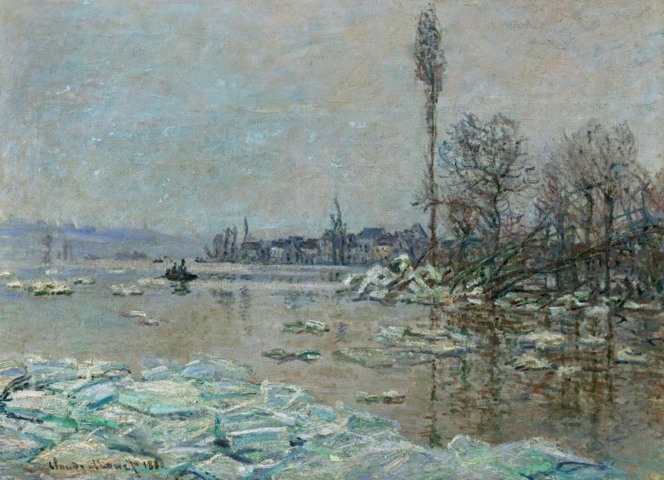 Claude Monet, Le debacle (Landschaft,Winter,Impressionismus,Fluss)