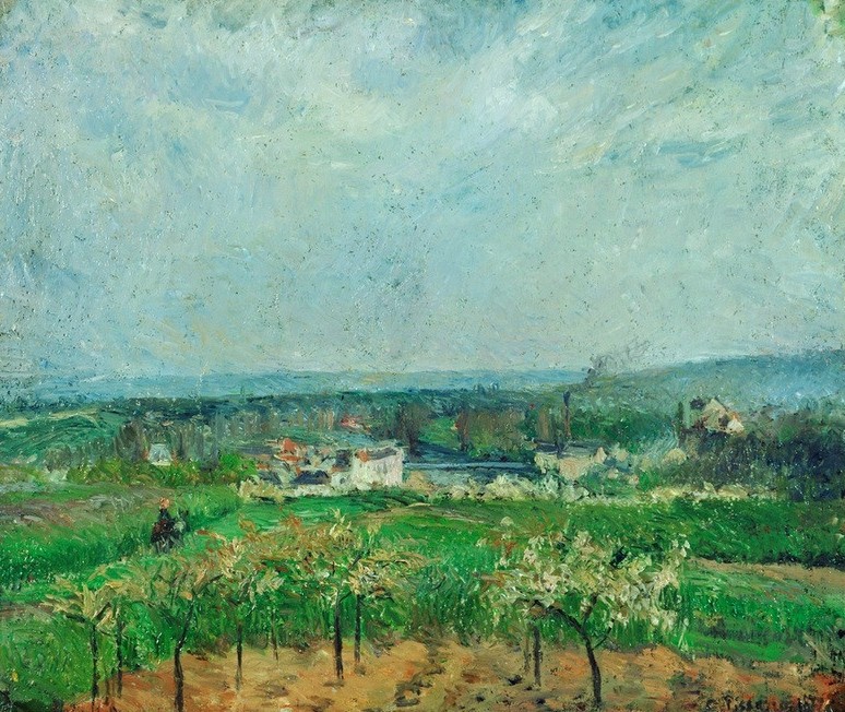Camille Pissarro, Pont Royal and the Pavillon de Flore, 1903 (Dorf,Landschaft,Obst,Impressionismus,Baum,Obstbaum)