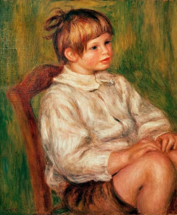 Pierre-Auguste Renoir, Claude Renoir (Coco) (Kind,Kunst,Mensch,Impressionismus,Portrait,Französische Kunst,Knabe,Sohn Von Berühmten,Sitzen,Person,Kurze Hose)