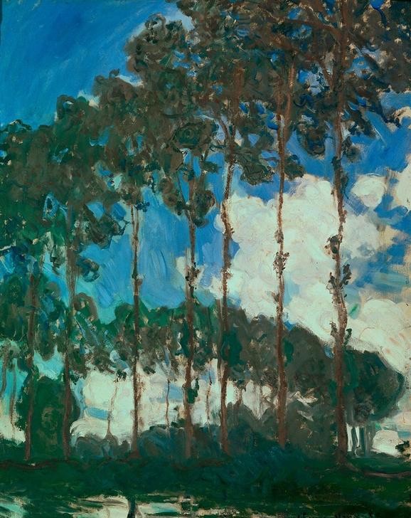 Claude Monet, Le peupliers au bord de l’Epte (Kunst,Landschaft,Impressionismus,Fluss,Baum,Französische Kunst,Ufer,Pappel)