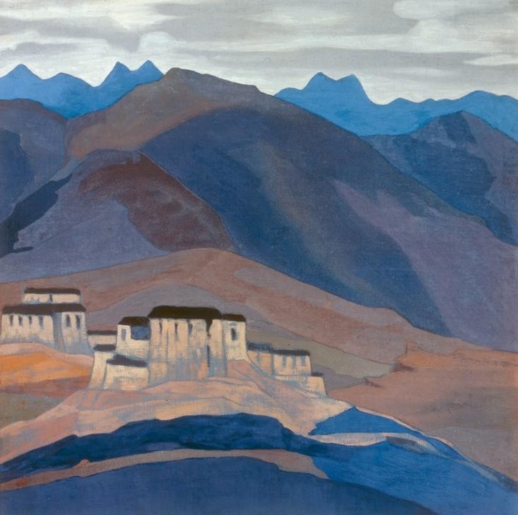 Nikolai Konstantinowitsch Roerich, Tibetanisches Kloster (Gebirge,Kloster,Kunst,Lamaismus,Landschaft,Vedute,Russische Kunst,Architekturdarstellung)