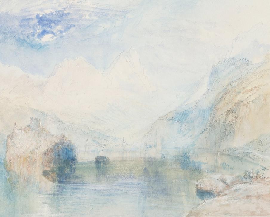 JOSEPH MALLORD WILLIAM TURNER, Lauerzersee mit Schwyz und den beiden Mythen (Gebirge,Kunst,Landschaft,See,Englische Kunst,Romantik)