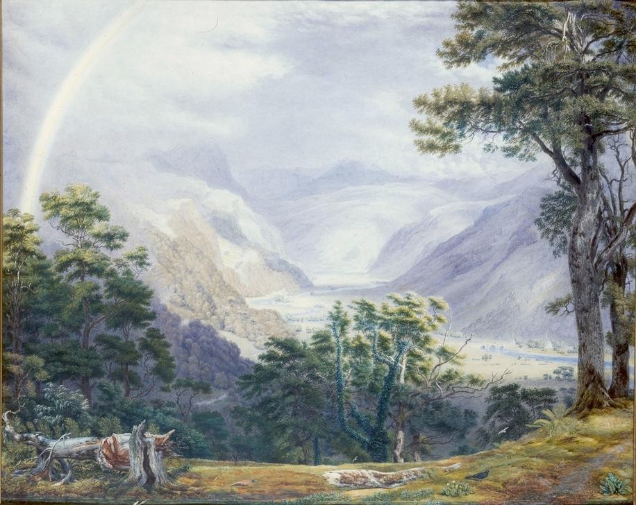 William Turner of Oxford, The Vale of Ffestiniogg, as seen from near Tany-Bwlch Hall, (Landschaftsmalerei, Wales, Berge, REgenbogen, Idylle, England, Romantik, Aquarell, Wunschgröße, Wohnzimmer)
