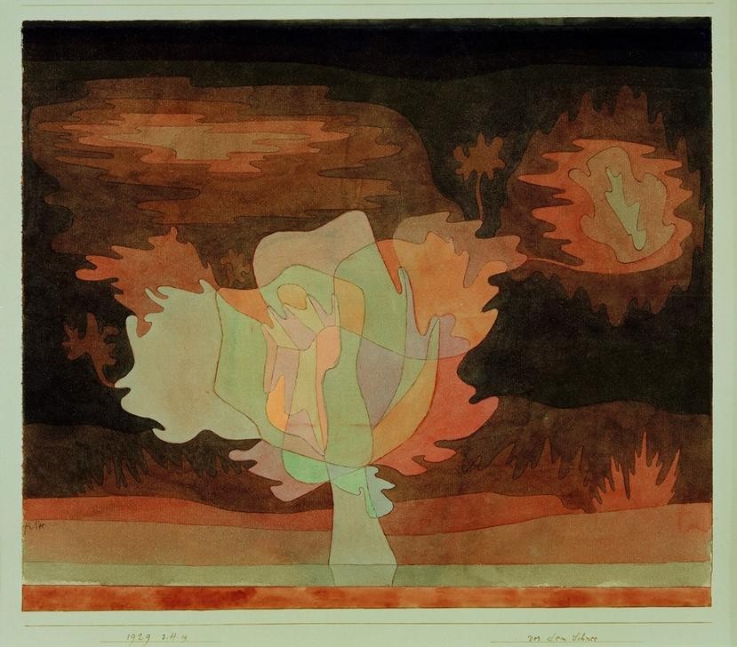 Paul Klee, Vor dem Schnee (Bauhaus,Deutsche Kunst,Herbst,Jahr Und Kalender,Jahreszeiten,Kunst,Landschaft,Baum,Abstrakte Kunst,Schweizerische Kunst,Abstraktion)