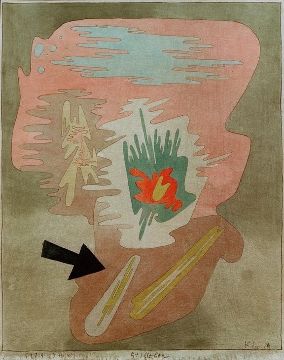 Paul Klee, Stilleben (Bauhaus,Deutsche Kunst,Kunst,Pfeil,Stillleben,Abstrakte Kunst,Schweizerische Kunst,Abstraktion)