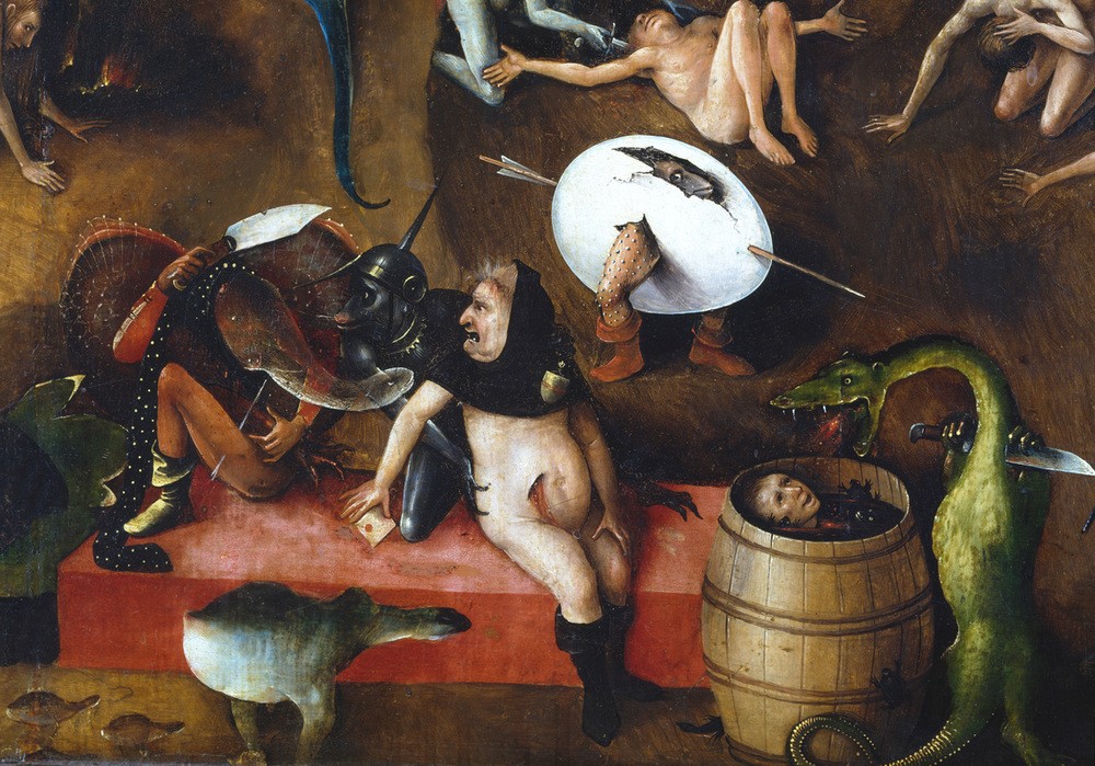 Hieronymus Bosch, Das Weltgericht (Christentum,Laster,Religion,Fabelwesen,Dämon,Neues Testament,Bibel,Teufel,Jüngstes Gericht,Verdammte,Ei,Ungeheuer,Phantastische Kunst,Apokalypse,Niederländische Kunst,Entsetzen,Todesangst,Jenseitsvorstellungen,Höllenstrafe,Eschatologie)