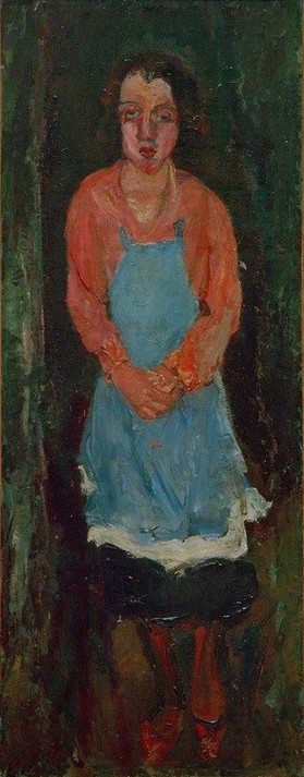 Chaim Soutine, Cuisinière en tablier bleu (Beruf,Essen Und Trinken,Frau Und Beruf,Frau,Handwerk Und Gewerbe,Koch,Kunst,Litauische Kunst,Mensch,Portrait,Expressionismus,Schürze,Jüdische Kunst,Köchin,Berufskleidung,Kleidung (Allgemein),Ganzfigurig,Arbeitswelt,Handwerk,Gewerbe)