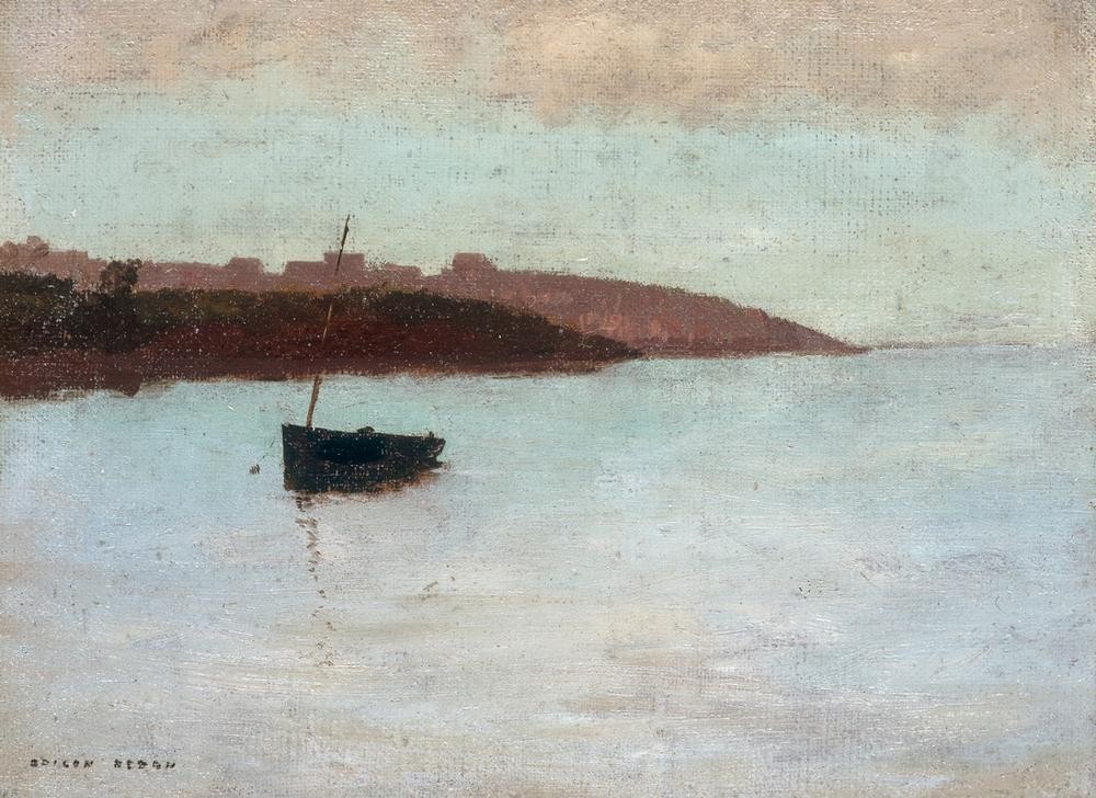 Odilon Redon, Barque de pêcheur (Fischerei,Kunst,Landschaft,Fischerboot,Meer,Symbolismus,Marinemalerei,Französische Kunst)