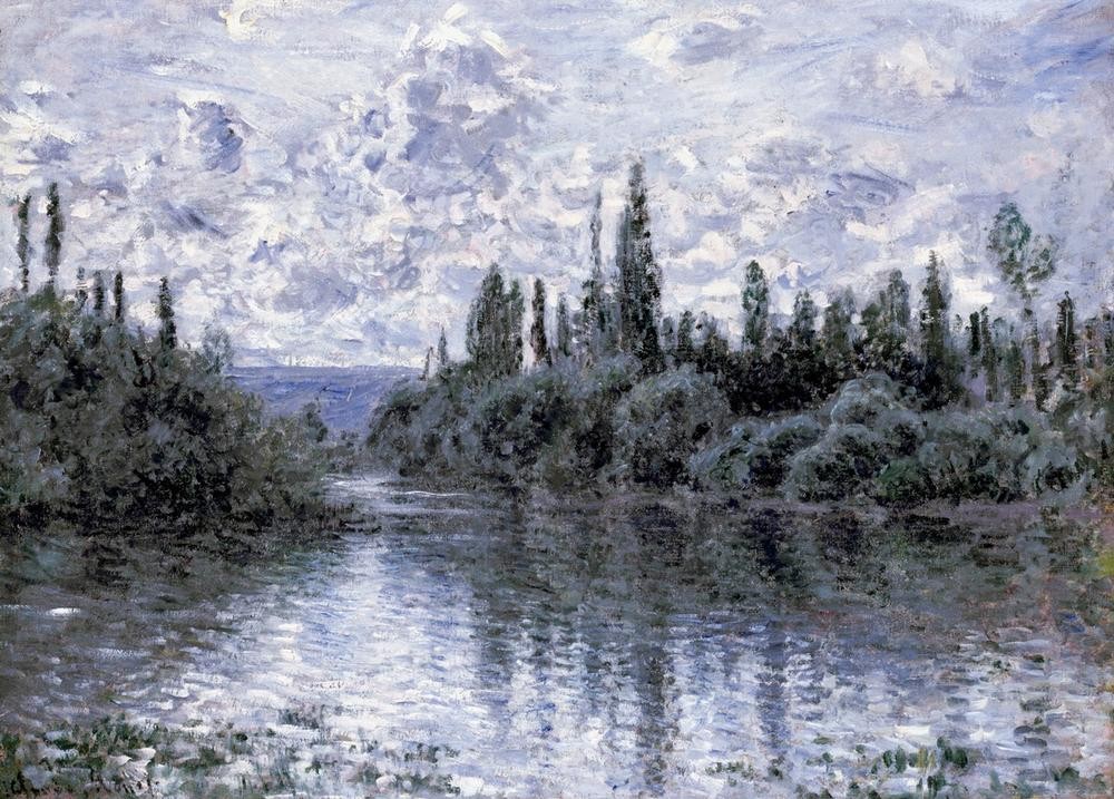 Claude Monet, Bras de la Seine près de Vétheuil (Gewässer,Kunst,Landschaft,Impressionismus,Fluss,Französische Kunst)