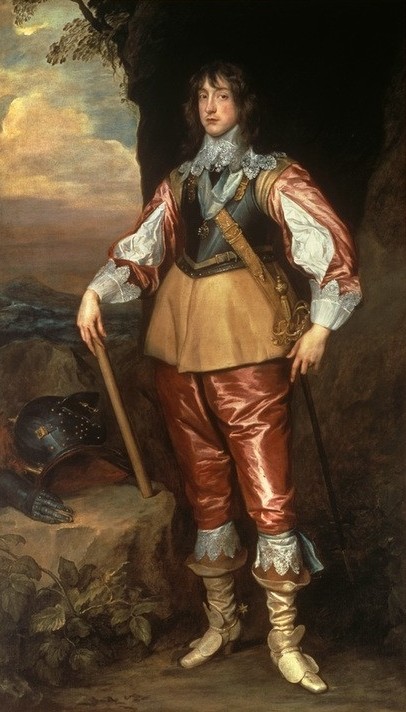 Anthonis van Dyck, Karl Ludwig von der Pfalz (Kurprinz, Adel, höfisch, Portrait, Ganzfigurig, Brustpanzer, Kürass, Herrenmode, Mode, Stiefel, Lanschaft, Barock, Klassiker, Wunschgröße, Wohnzimmer)