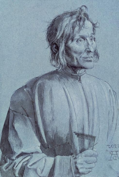 Albrecht Dürer, Bildnis eines Baumeisters (Architekt,Deutsche Kunst,Kunst,Mann,Mensch,Renaissance,Portrait,Winkelmass,Halbfigur,Frisur)